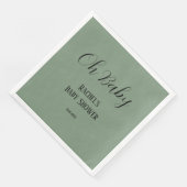 Oh Baby Sage Green Script Niedlich Moderne Babydus Serviette (Ecke)