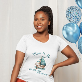 "Oh, Baby" Sailboat Mama-to-Be T - Shirt Blue Desi