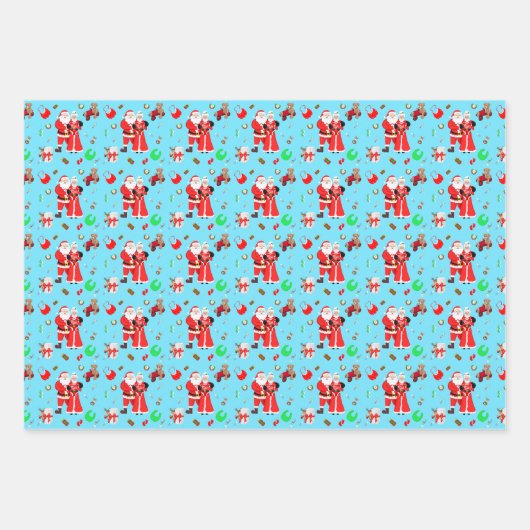 Oh Baby Santa & Mrs Claus Baby Dusche Geschenkpapier Set (Vorderseite)