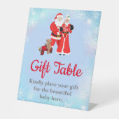 Oh Baby Santa & Mrs Claus Baby Dusche Geschenktisc Sockelschild (Vorderseite)