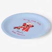 Oh Baby Santa & Mrs Claus Baby Dusche Pappteller (Schrägansicht)