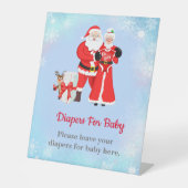 Oh Baby Santa und Mrs Claus Baby Duschdiapers Sockelschild (Vorderseite)