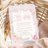 Oh Baby Schmetterling Küsse Rosa Babyparty