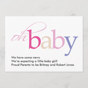 Oh Baby! Schwangerschafts-Mitteilung Ankündigung