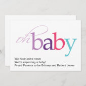 Oh, Baby! Schwangerschaftsankündigung Ankündigung (Vorne/Hinten)
