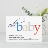 Oh, Baby! Schwangerschaftsankündigung Ankündigung (Stehend Vorderseite)