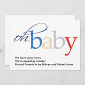 Oh, Baby! Schwangerschaftsankündigung Ankündigung (Vorne/Hinten)