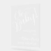 Oh, Baby! Script Baby Dusche Willkommen Acrylschild (Winkel)