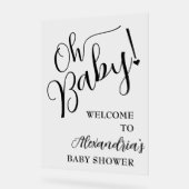 Oh, Baby! Script Baby Dusche Willkommen Acrylschild (Winkel)