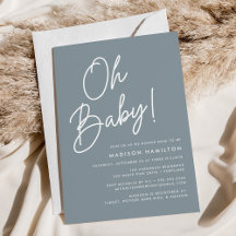 Oh Baby Script Dusty Blue Minimalistisch Baby Dusc