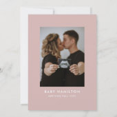 Oh Baby Script Dusty Rose Foto Babydusche Einladung (Rückseite)