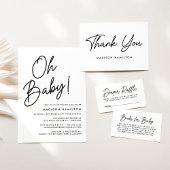 Oh Baby Script Minimalistisch Baby Dusche Einladung