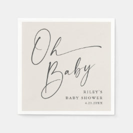 Oh Baby Script moderne Gender Neutral Baby Dusche Serviette