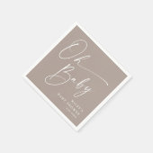 Oh Baby Script moderne neutrale Babydusche Serviette (Ecke)