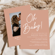 Oh Baby Script Terracotta Foto Babydusche