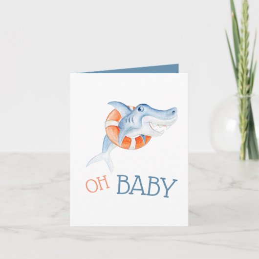 Oh baby Shark Aquarellbaby Karte (Vorderseite)