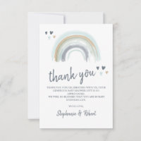 Oh Baby Shower Blau Boho Regenbogen Danke