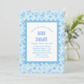 Oh Baby Shower Blue Einladung (Stehend Vorderseite)