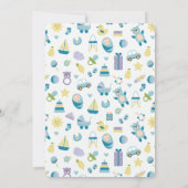 Oh Baby Shower Blue Einladung (Rückseite)