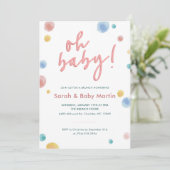 Oh Baby Shower Einladung (Stehend Vorderseite)