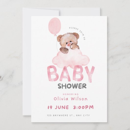 Oh Baby Shower Feier Design Einladung (Vorderseite)