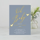Oh Baby Shower Foil Einladung (Stehend vorne)