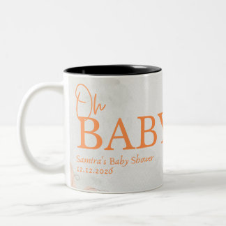 Oh Baby Shower Foto-Tasse. Zweifarbige Tasse