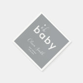 Oh Baby Shower Gray Serviette (Ecke)