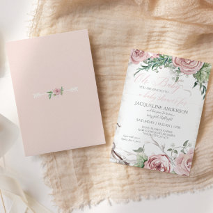 Oh Baby Shower Mädchen BOHO Aquarell Blumenkrone Einladung