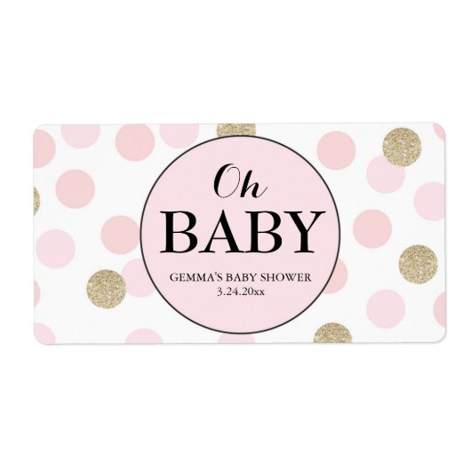 Oh Baby Shower Mini Champagne Label Girl (Vorne)