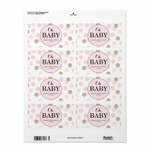 Oh Baby Shower Mini Champagne Label Girl (Vorne)