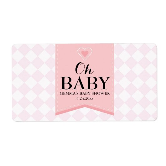 Oh Baby Shower Mini Champagne Label Girl (Vorne)