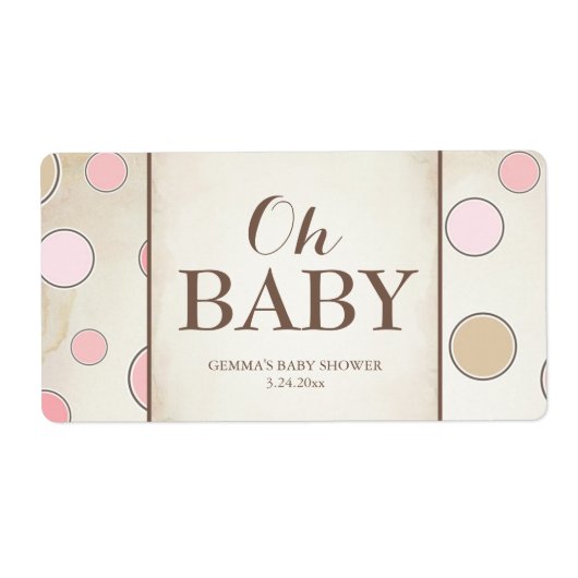 Oh Baby Shower Mini Champagne Label Girl (Vorne)