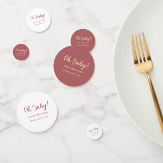 oh Baby Shower Name Datum Maron einfach minimal tr Konfetti
