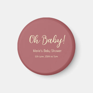 oh Baby Shower Name Datum Maron einfach minimal tr Magnet