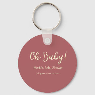 oh Baby Shower Name Datum Maron einfach minimal tr Schlüsselanhänger