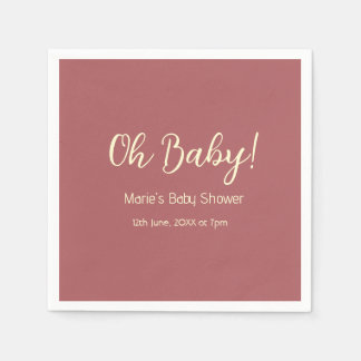 oh Baby Shower Name Datum Maron einfach minimal tr Serviette