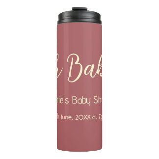 oh Baby Shower Name Datum Maron einfach minimal tr Thermosbecher