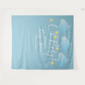 Oh Baby Shower Niedlich Blue Foto Stand Hintergrun Wandteppich (Vorderseite (Horizontal))