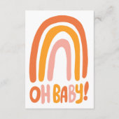 OH BABY SHOWER Rainbow CUSTOM QR CODE Begleitkarte (Rückseite)