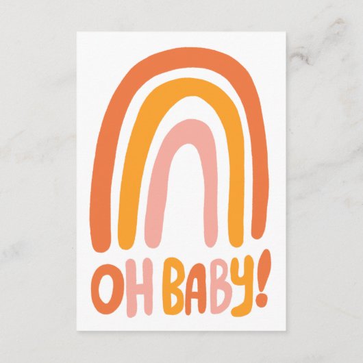 OH BABY SHOWER Rainbow CUSTOM QR CODE Begleitkarte (Rückseite)