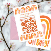 OH BABY SHOWER Rainbow CUSTOM QR CODE Begleitkarte