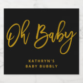 Oh Baby Shower Sparkling Wine Bottle Label Schaumweinetikett (Einzelnes Label)
