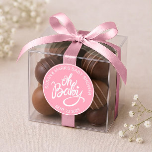 Oh Baby Shower Sticker - Baby Girl