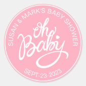 Oh Baby Shower Sticker - Baby Girl (Vorderseite)