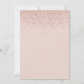 Oh Baby Shower Storch Rose Gold Glitzer Einladung (Rückseite)