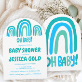 OH BABY SHOWER Sweet Blue Rainbow CUSTOM Arch Einladung