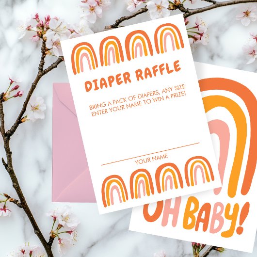 OH BABY SHOWER Sweet Orange Rainbow CUSTOM Begleitkarte
