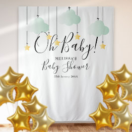 Oh Baby Shower Twinkle Stars Foto Stand Hintergrun Wandteppich