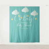 Oh Baby Shower Twinkle Stars Foto Stand Hintergrun Wandteppich (Vorderseite)